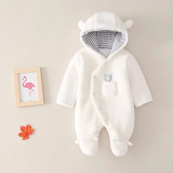 Baby Newborn Fleece Lamb One-Piece - Picture 1 of 1